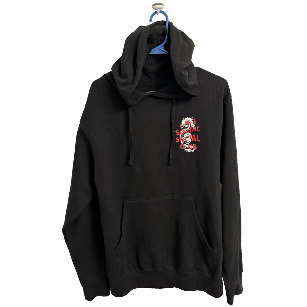 Anti Social Social‎ Club Men's Sm Black Hoodie Streetwear Dragon Sweatshirt ASSC